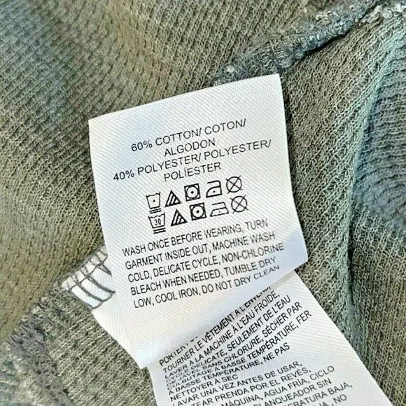 Lucky Brand Women's Size L + M Green Star Print Thermal Knit long Sleeve Top - Picture 4 of 6